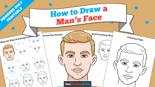 How to Draw a Man's Face Printable Thumbnail