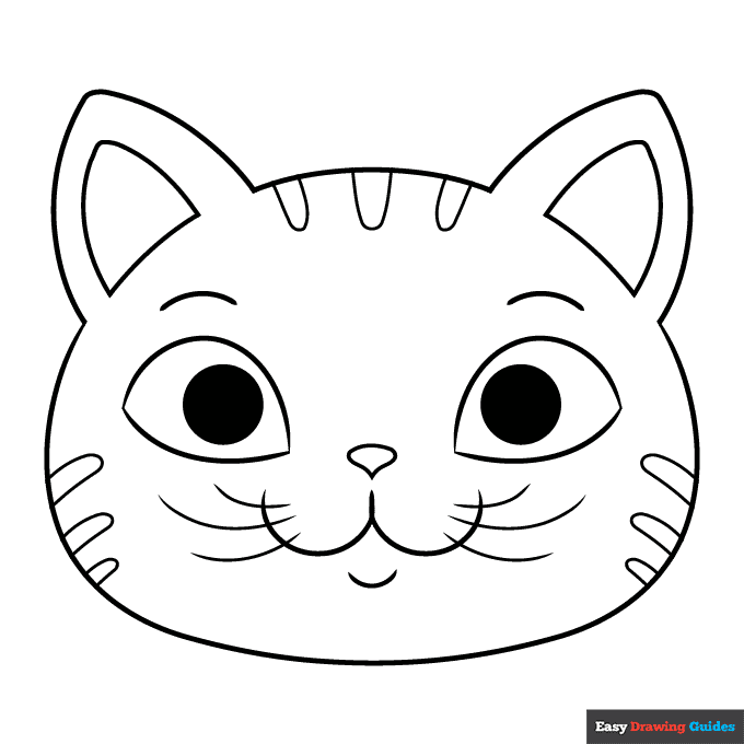 Free printable cat face coloring page