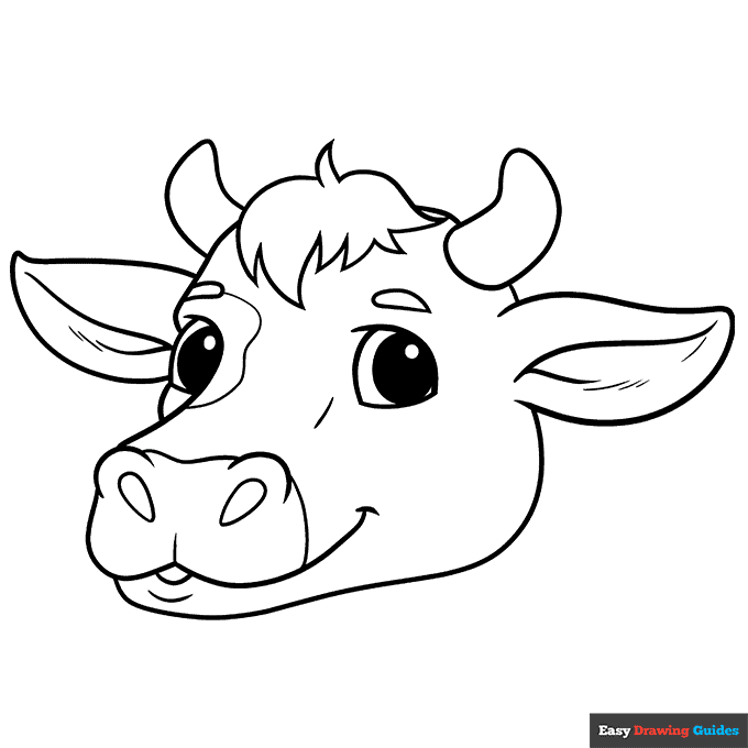 Free printable cow face coloring page