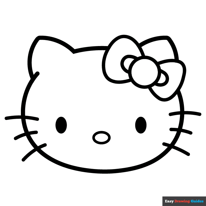 Coloring image: Free printable hello kitty face coloring page