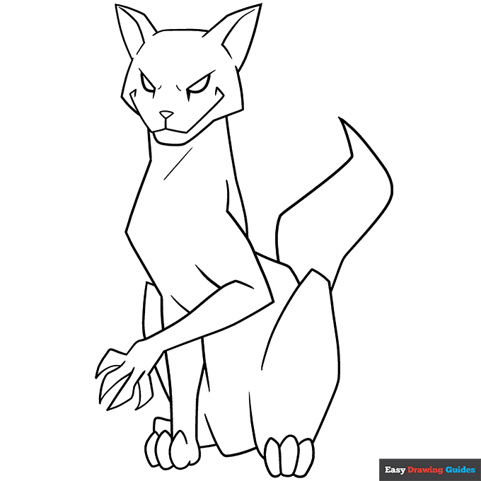 Free printable scary cat coloring page