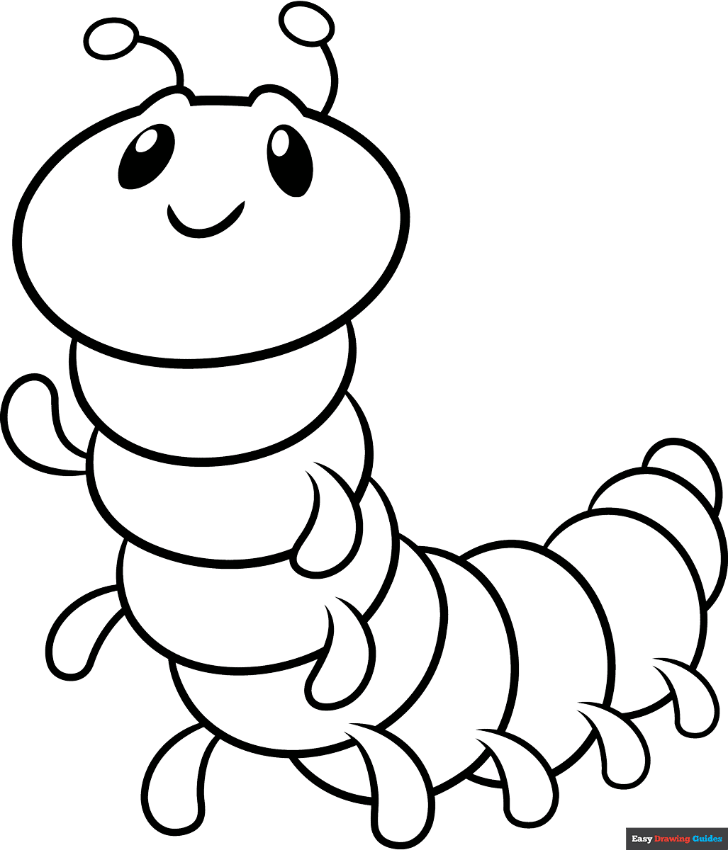 Free printable Cartoon Caterpillar coloring page