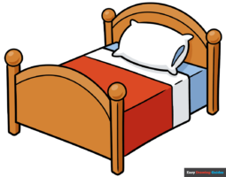 How to Draw a Cartoon Bed