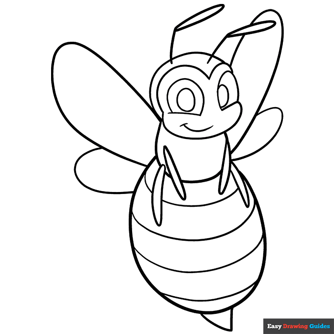 Free printable bee coloring page