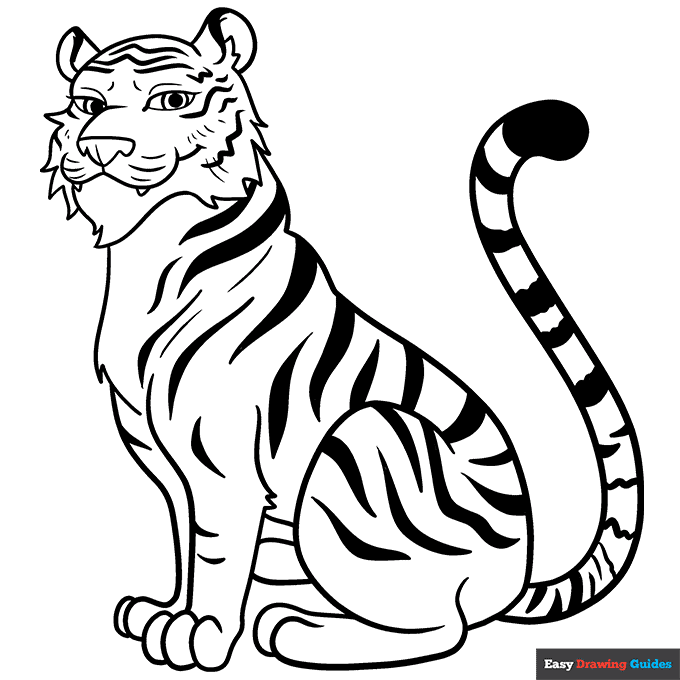 Coloring image: Free printable tiger coloring page