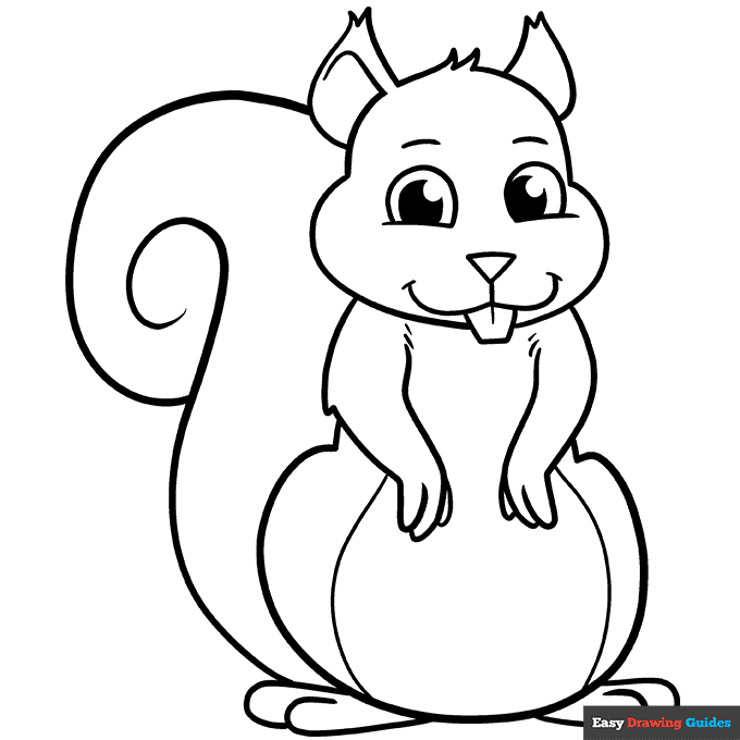 Free printable squirrel coloring page
