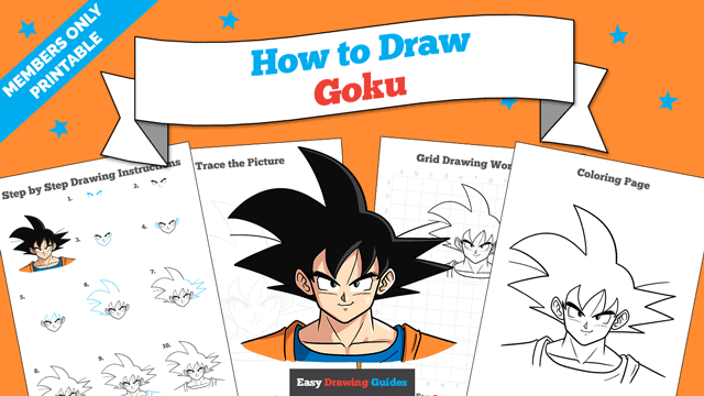 How to Draw Goku Printable Thumbnail