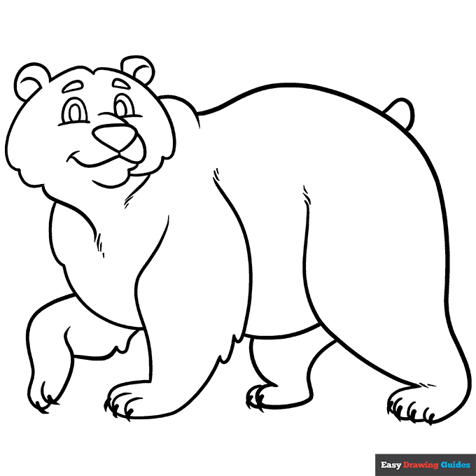 Free printable cartoon bear coloring page