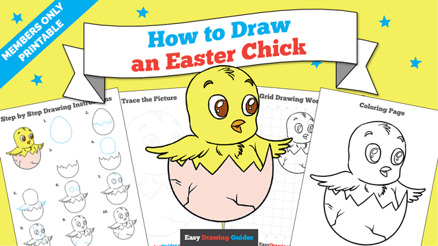 Printables thumbnail: How to draw an Easter Chick