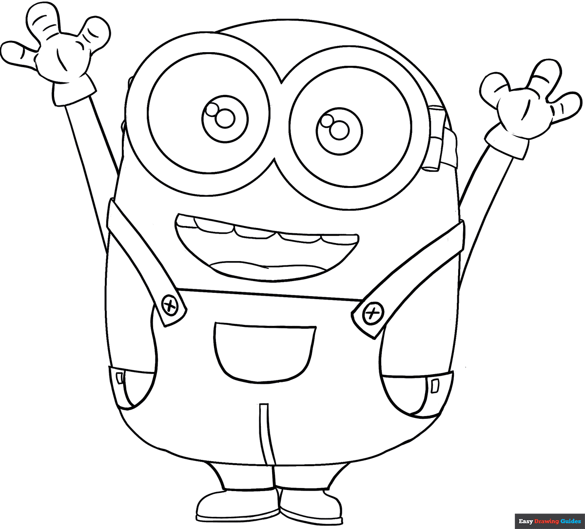Free printable Bob the Minion coloring page