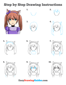717 how to draw an anime cat girl - ebook step page thumbnail 300h
