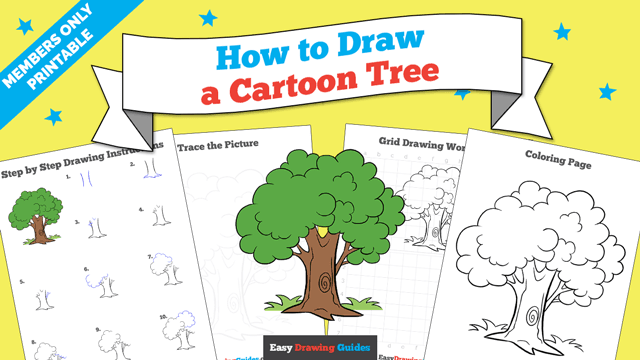 Printables thumbnail: How to draw a Cartoon Tree