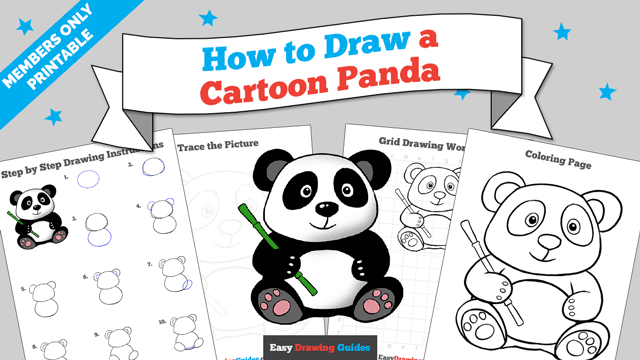 Printables thumbnail: How to draw a Cartoon Panda