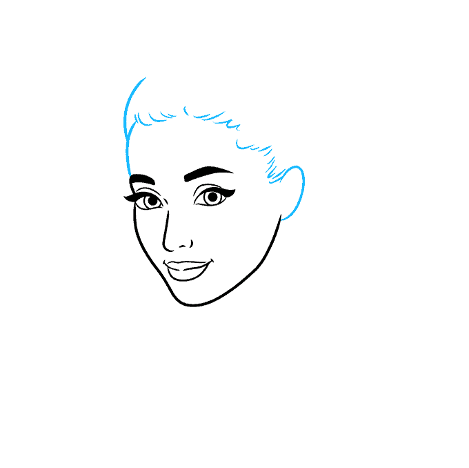 How to Draw Ariana Grande Step 04