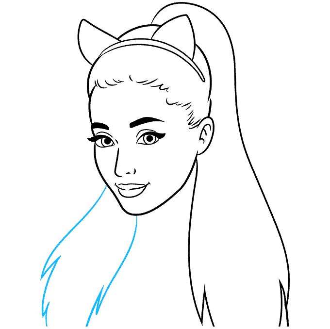 How to Draw Ariana Grande Step 07