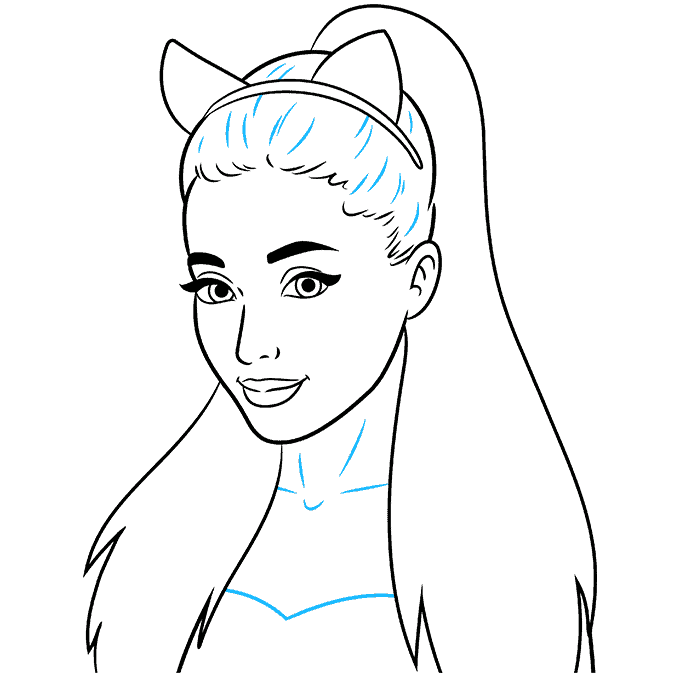 How to Draw Ariana Grande Step 08
