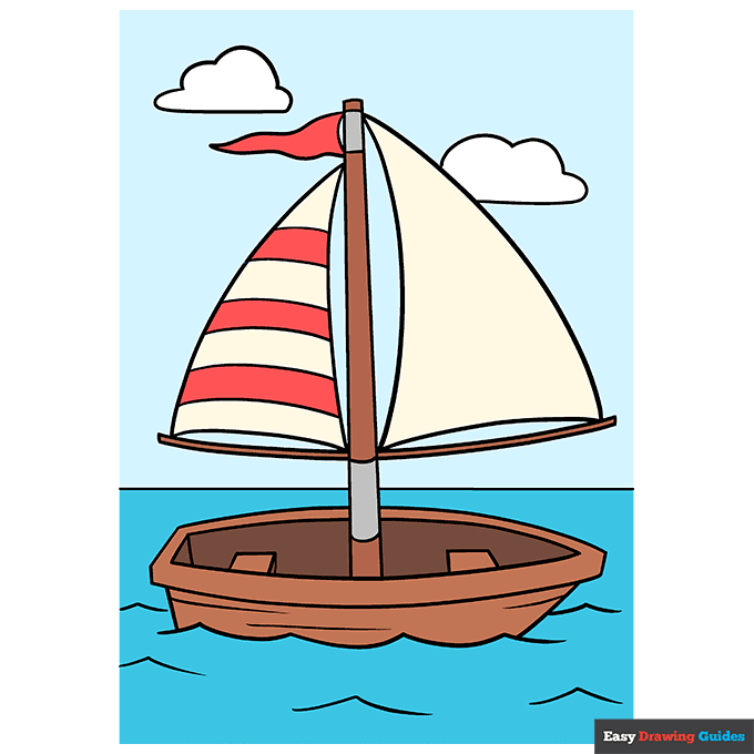 Boat step-by-step drawing tutorial: step 11
