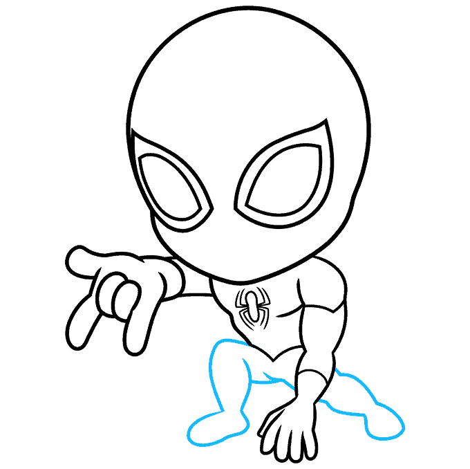 How to Draw a Chibi Spider-man Step 05