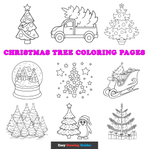Free printable Christmas tree coloring pages - featured image