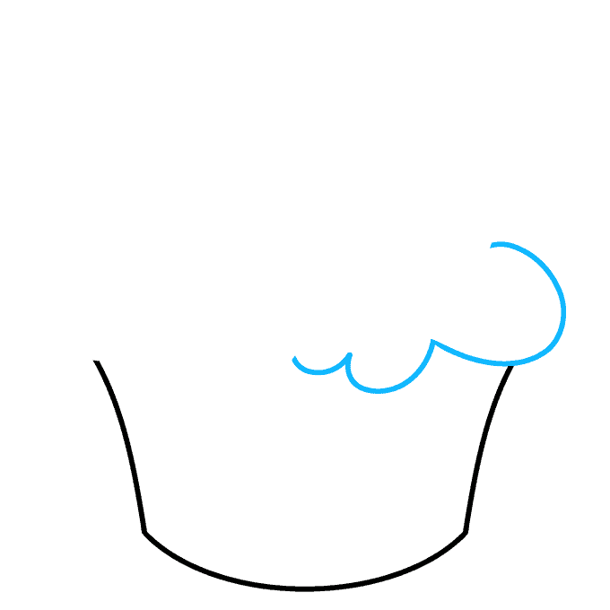 Cute Cupcake step-by-step drawing tutorial: step 2