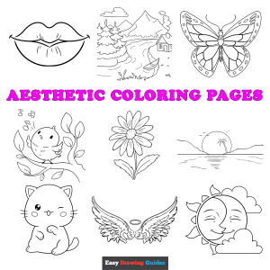 Free printable aesthetic coloring sheets - featured image