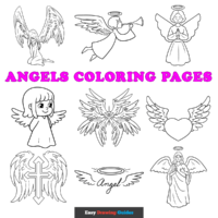 Free Angels Coloring Pages for Kids - 10 Printable Sheets