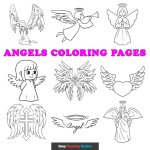 Free Angels Printable Coloring Pages for Kids - featured image