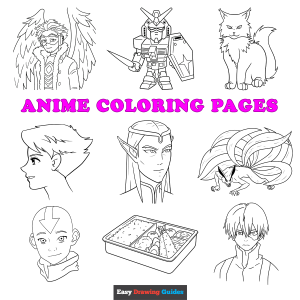 Free printable anime coloring sheets - featured image