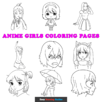 Free Anime Girls Coloring Pages for Kids - 22 Printable Sheets