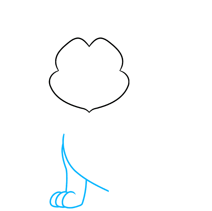 Easy Cartoon Lion step-by-step drawing tutorial: step 02
