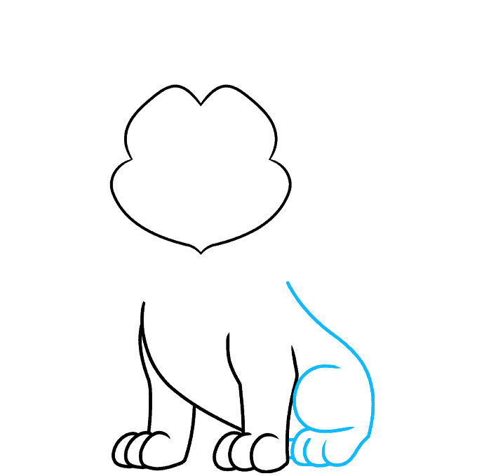 Easy Cartoon Lion step-by-step drawing tutorial: step 04