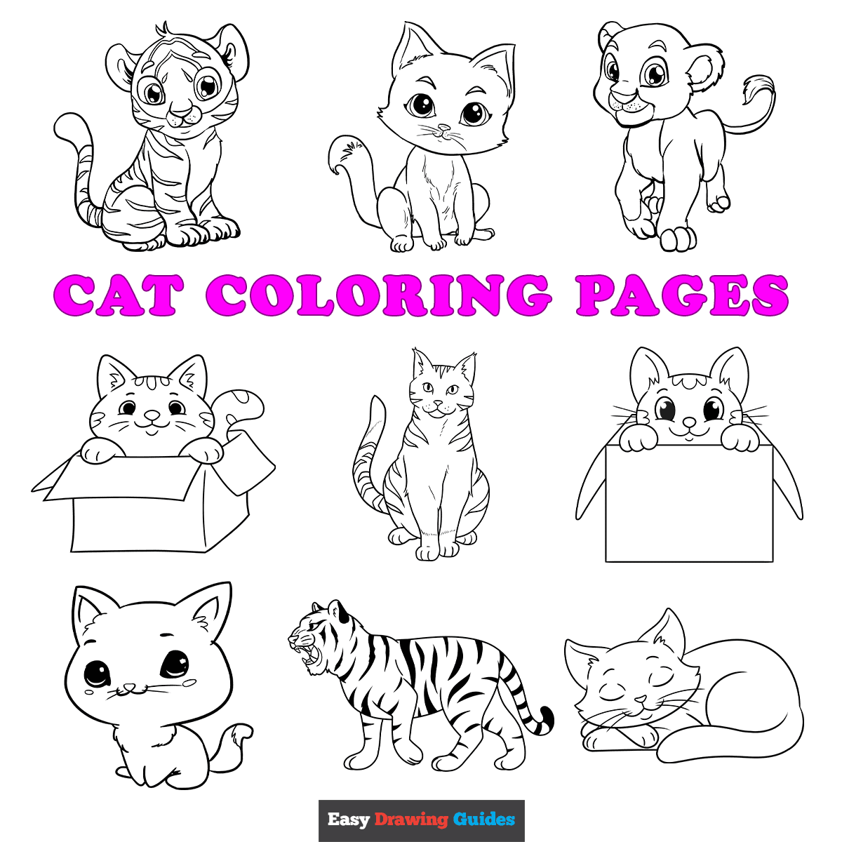 Free printable cat coloring sheets - featured image
