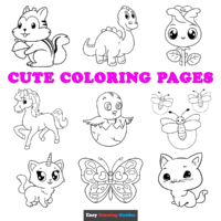 Free Cute Coloring Pages for Kids - 62 Printable Sheets