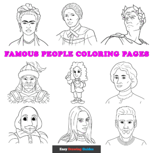 Free printable famous people coloring sheets - featured image