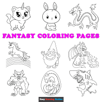 Free Fantasy Coloring Pages for Kids - 65 Printable Sheets