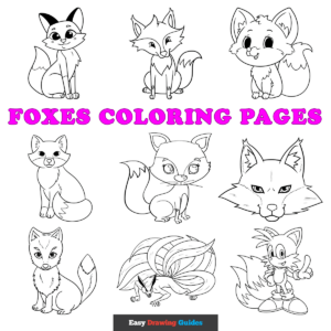Free printable free foxes coloring pages - pinterest image