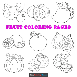 Free printable fruit coloring sheets - featured image