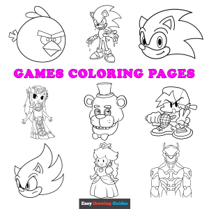 Free printable games coloring sheets - featured image