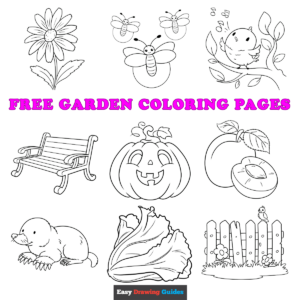 Free printable garden coloring sheets - featured image