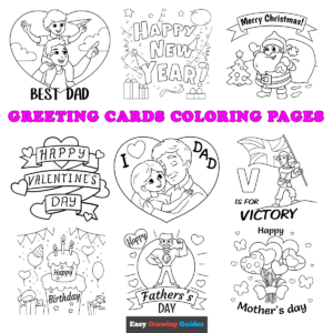Free printable greeting cards coloring pages - Featured image
