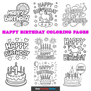 Free Happy Birthday Coloring Pages for Kids - Featured Image
