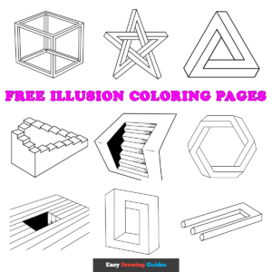 Free Illusion Printable Coloring Pages for Kids - featured image