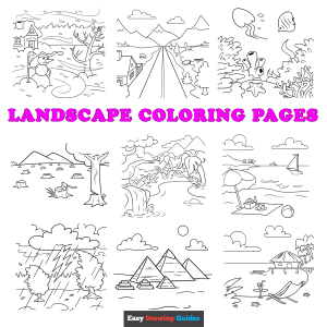 Free printable landscape coloring sheets - featured image
