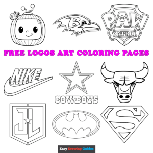 Free printable logos art coloring sheets - featured image