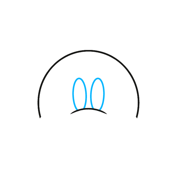 Easy Mickey Mouse Face step-by-step drawing tutorial: Step 2