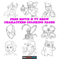 Free Movie and TV Show Characters Coloring Pages for Kids &ndash; 63 Printable Sheets