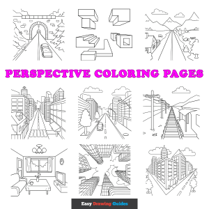 Free printable perspective coloring sheets - featured image