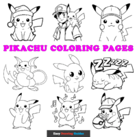Pikachu Coloring Pages for Kids - 16 Printable Sheets
