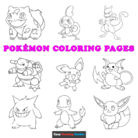 Free Pok&eacute;mon Coloring Pages for Kids - 22 Printable Sheets