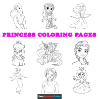 Free Princess Coloring Pages for Kids - 12 Printable Sheets